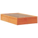 vidaXL Cadre de lit sans matelas cire marron 120x200cm bois pin massif