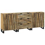 vidaXL Ensemble de mobilier de salle de bain avec tiroir 3 Pièces Marron