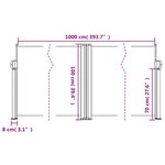 vidaXL Auvent latéral rétractable taupe 100x1000 cm
