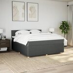 vidaXL Sommier à lattes de lit avec matelas Gris foncé 180x200cm Tissu