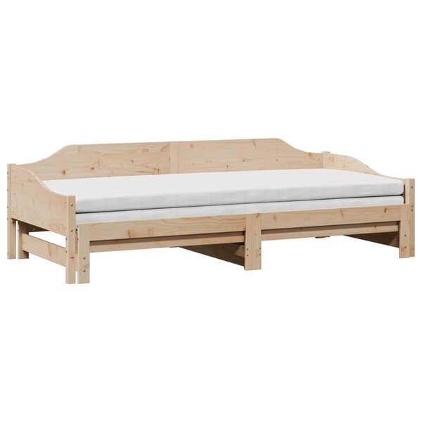 vidaXL Lit de jour avec lit gigogne 90x200 cm bois de pin massif