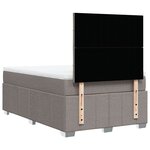 vidaXL Sommier à lattes de lit avec matelas taupe 120x190 cm tissu