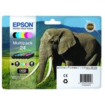 Epson cartouche multipack 24 eléphant claria photo hd - noir + 5 couleurs