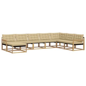 vidaXL Ensemble de canapés d'extérieur 8 Pièces Blanc et Beige