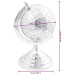 vidaXL Sculpture de globe Argent 16.5x14x26 cm Aluminium