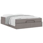 vidaXL Cadre de lit avec matelas avec matelas 2 Pièces Taupe tissu
