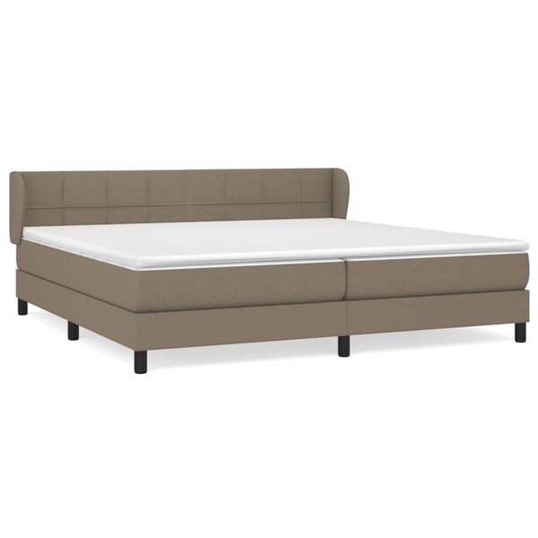 vidaXL Sommier à lattes de lit avec matelas Taupe 200x200 cm Tissu