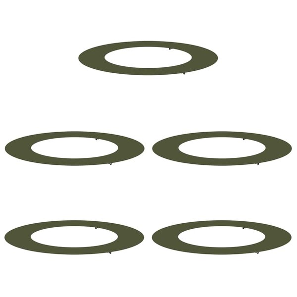 vidaXL adapté pour anneaux d'arbre plats 5 Pièces Vert olive Ø50 / 80 cm