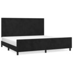 vidaXL Cadre de lit sans matelas noir 200x200 cm velours