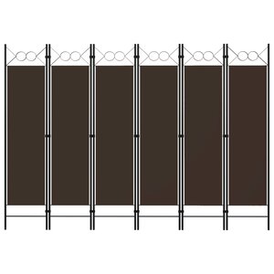 vidaXL Cloison de séparation 6 panneaux Marron 240x180 cm