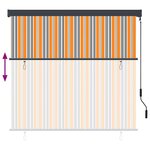 vidaXL Store Roulant Extérieur Rayé Jaune et bleu 180 x 250 cm tissu