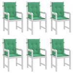 vidaXL Coussins de chaise de jardin à dossier bas lot de 6 vert