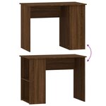 vidaXL Bureau chêne marron 100x55x75 cm bois d'ingénierie