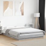 vidaXL Cadre de lit avec lumières LED sonoma gris 140x200 cm
