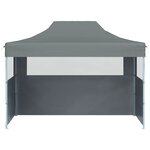 vidaXL Tente de réception pliable avec 3 parois 3x4 m Acier Anthracite