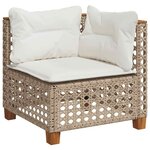 vidaXL Salon de jardin avec coussins 9 Pièces beige résine tressée