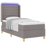 vidaXL Lit à ressorts avec matelas Taupe 90 x 200 cm tissu