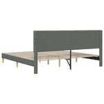 vidaXL Cadre de lit avec tête de lit Gris foncé 200 x 200 cm Tissu