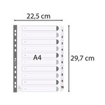 Intercalaires Imprimés À Touches Plastifiées - 10 Touches 1 À 10 - A4 - Blanc - X 25 - Exacompta