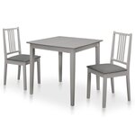 Vidaxl mobilier de salle à manger 3 pièces mdf gris