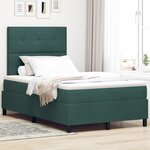 lit box spring vidaXL avec matelas vert foncé petit double en velours
