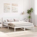 vidaXL Cadre de lit Blanc 150 x 200 cm Bois de pin massif