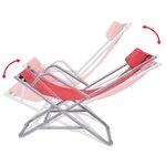 Vidaxl chaises inclinables de terrasse 2 pièces acier rouge