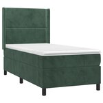 vidaXL Sommier à lattes de lit matelas LED Vert foncé 90x200cm Velours