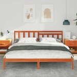 vidaXL Cadre de lit Marron cire 180 x 200 cm Bois massif en pin