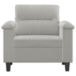 vidaXL Fauteuil gris clair 60 cm tissu microfibre