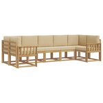 vidaXL Ensemble de canapés d'extérieur 7 Pièces Blanc et Beige