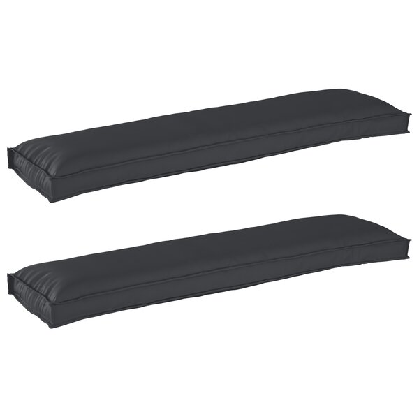 vidaXL Coussins de palette pour banc 2 Pièces Noir 150x40x8 cm Tissu Oxford