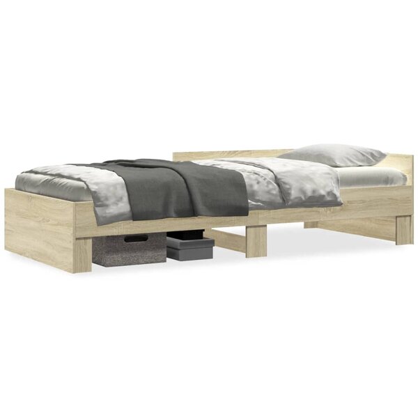 vidaXL Cadre de lit sans matelas chêne sonoma 75x190 cm