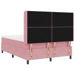 lit box spring vidaXL avec matelas rose 140x190 cm en velours