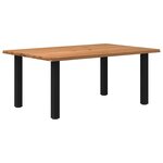 vidaXL Table à manger marron clair bois de chêne massif rectangulaire