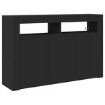 vidaXL Buffet Noir Bois d'ingénierie 116 x 30 x 75 cm Buffet