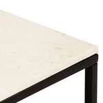 vidaXL Table basse Blanc 40x40x35 cm Pierre véritable texture marbre