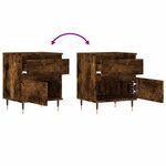 vidaXL Tables de chevet 2 Pièces chêne fumé 40x35x50 cm bois ingénierie