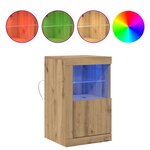 vidaXL Buffets avec éclairage LED 2 Pièces Chêne artisanal 41x37x67 cm