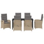vidaXL Ensemble de salle à manger pour jardin 7 Pièces Beige polyrotin