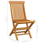 Vidaxl chaises de jardin avec coussins crème 4 pièces bois de teck massif