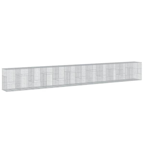 vidaXL Panier gabion avec couvercle 1200x100x150 cm fer galvanisé