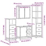 vidaXL Ensemble de meubles de salle de bain 4 Pièces sonoma gris