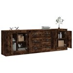 vidaXL Buffets 3 Pièces Chêne fumé Bois d'ingénierie