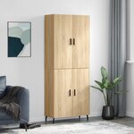 vidaXL Buffet haut Chêne sonoma 69 5x34x180 cm Bois d'ingénierie