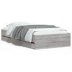 vidaXL Cadre de lit avec tiroirs sans matelas sonoma gris 75x190 cm