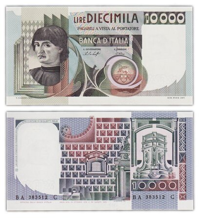 Billet de collection 10000 lire 1976 italie - neuf - p106a