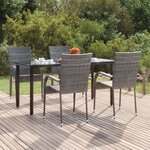 vidaXL Ensemble à manger de jardin 5 Pièces Gris Résine tressée