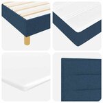vidaXL Lit à ressorts avec matelas Bleu 180 x 200 cm tissu