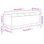 vidaXL Banc de rangement blanc 102x42x46 cm bois d'ingénierie